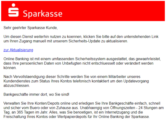 Phishing Beispiel