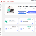 McAfee Total Protection Hauptmenü