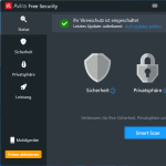 Avira Free Antivirus Dashboard