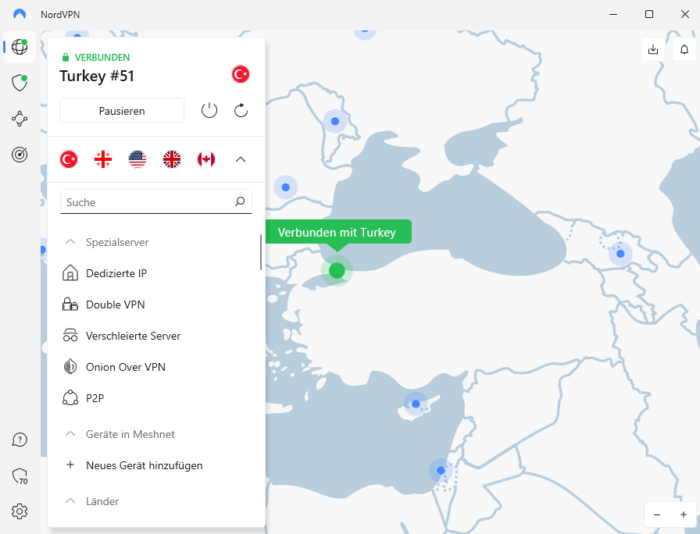 NordVPN Software Türkei