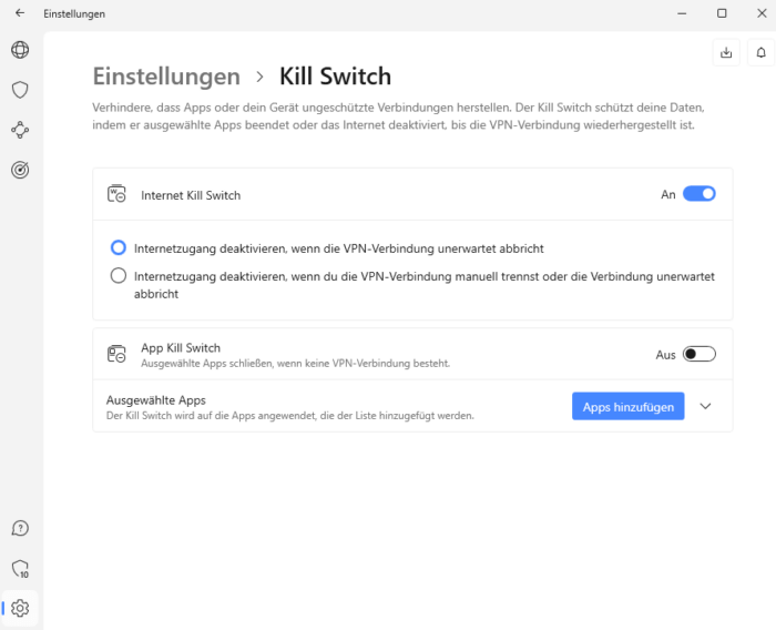 Kill-Switch von NordVPN