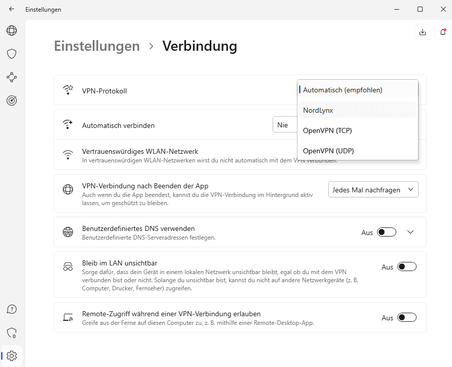 NordVPN  VPN Protokoll