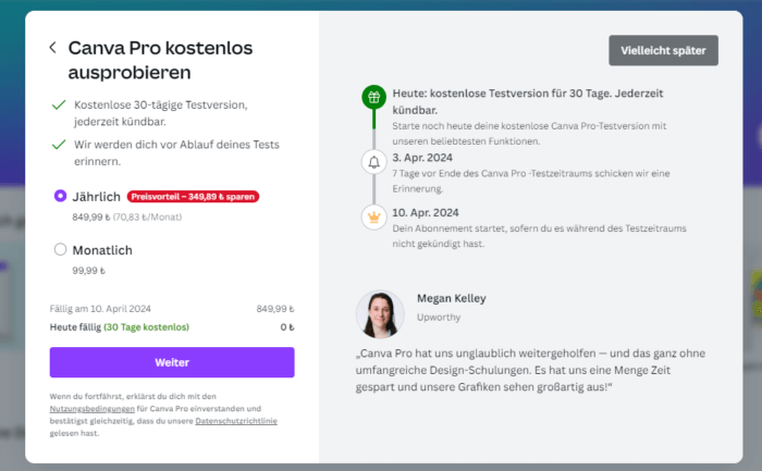 Canva Pro abonnieren
