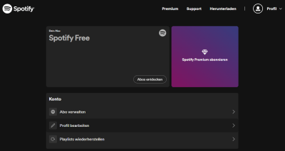 Spotify Profil bearbeiten