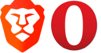 Brave und Opera Logo