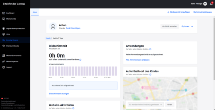 Kindersicherung von Bitdefender