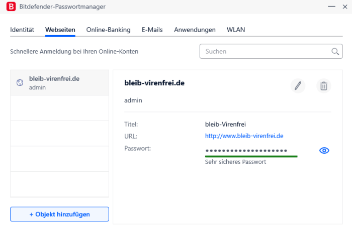 Bitdefender Passwort-Manager
