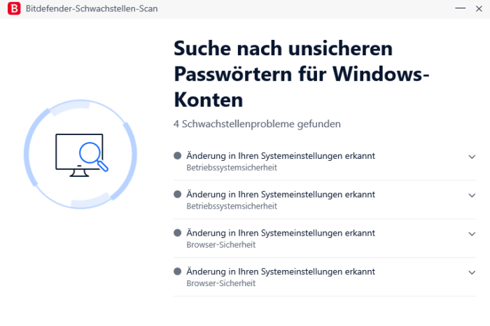 Schwachstellen-Scan von Bitdefender