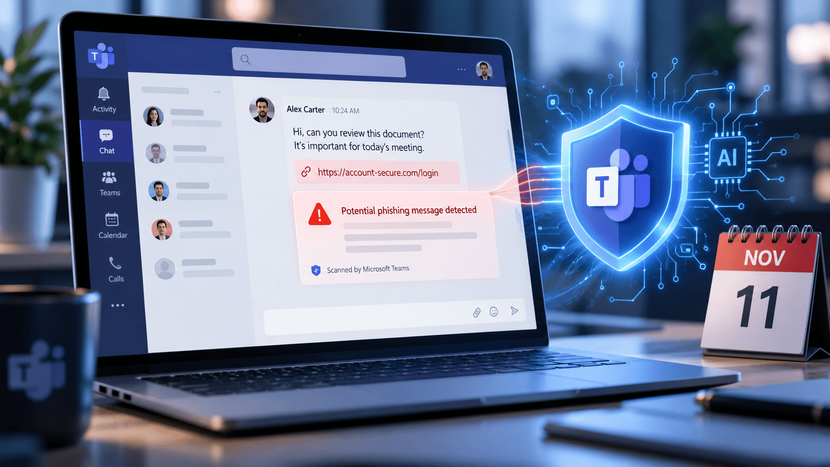 Microsoft Teams: KI-Phishing-Erkennung ab November