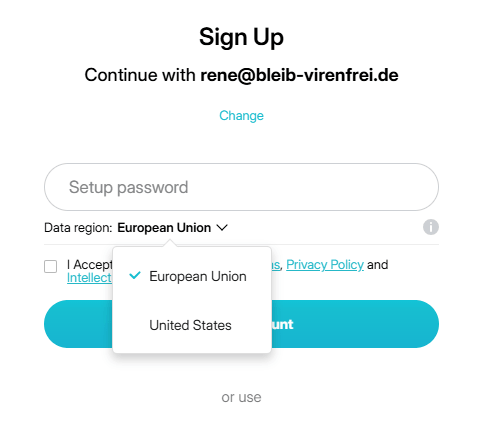 pCloud Datenregion 